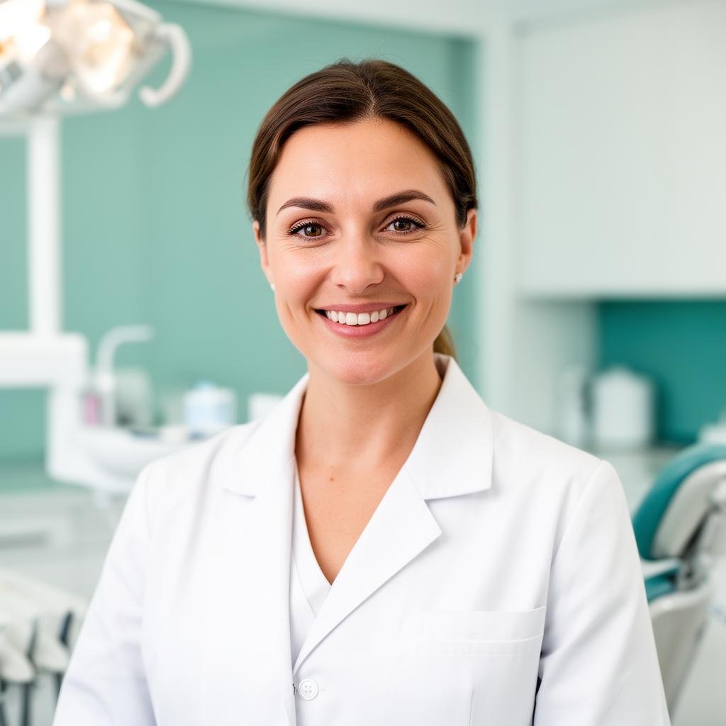 Smiling dentist at SmileCare clinic